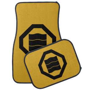 Wave-shaped Kanji characters for three in Oshiki Car Mat