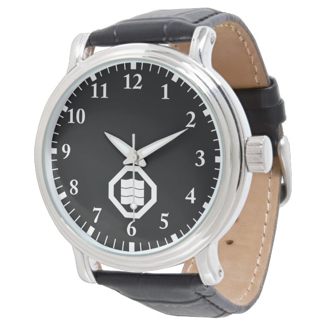 Wave-shaped Kanji characters for three in Oshiki Watch (Angled)