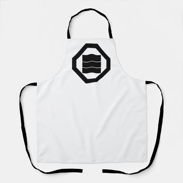 Wave-shaped Kanji for three in Oshiki Apron (Front)