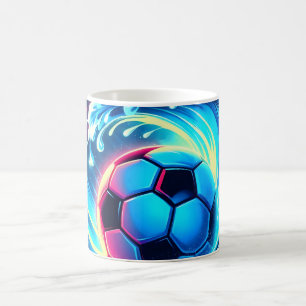 Wave Soccer Ball Futuristic Ocean Football Surf Coffee Mug