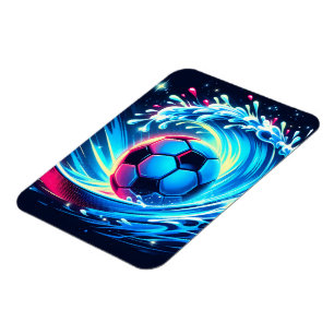 Wave Soccer Ball Futuristic Ocean Football Surf Magnet