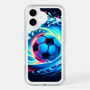 Wave Soccer Ball Futuristic Ocean Football Surf iPhone 16 Case