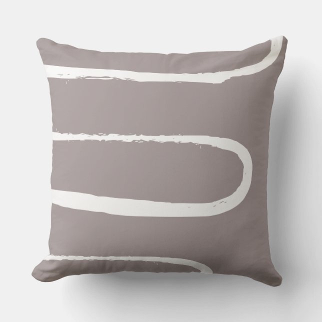 Wave Soft Gray Throw Pillow (Front)