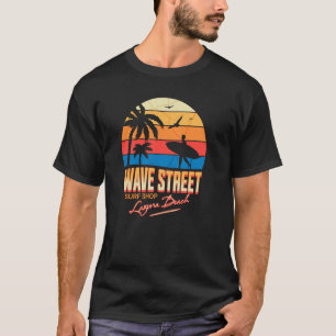 Wave Street Surf Shop Vintage Retro Sunset Graphic T-Shirt