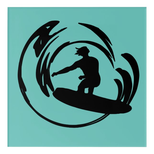 Wave Surfer Dude  Acrylic Print (Front)