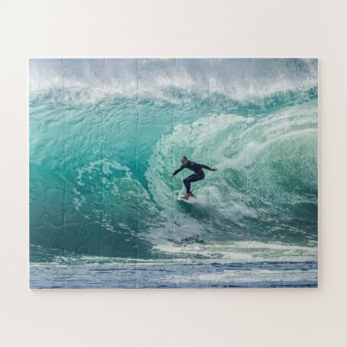 Wave Surfer Surfing Sports Blue Ocean Jigsaw Puzzle