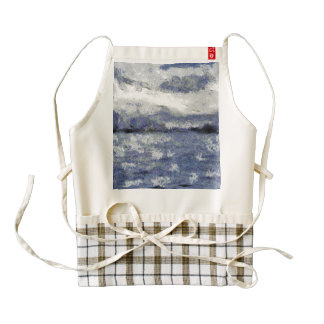 Wave swells in a cloudy day zazzle HEART apron