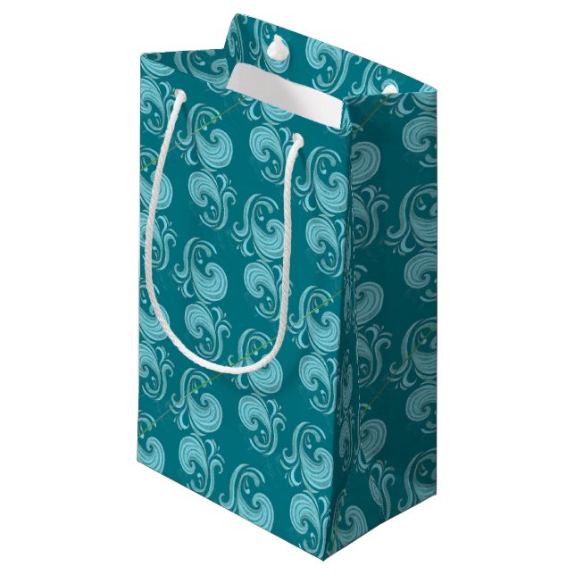 Wave Swirls Small Gift Bag (Front Angled)