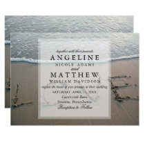 Wave Tropical Destination Beach Love Wedding Card