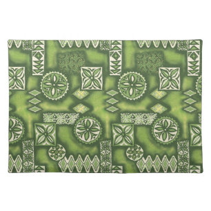 Wave Warrior Hawaiian Tapa Cloth Placemat