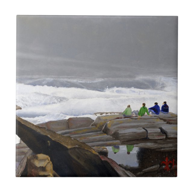 Wave Watchers Ceramic Tile (Front)
