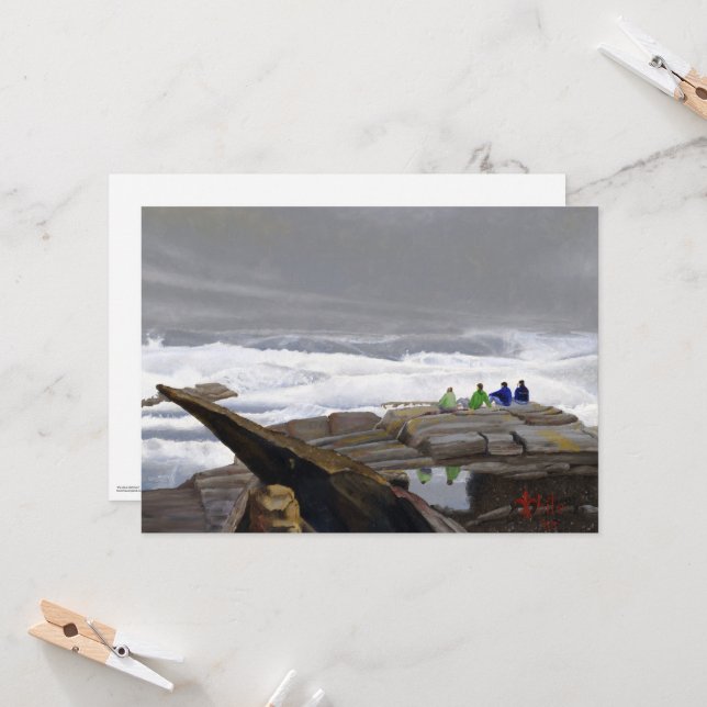 Wave Watchers Invitation (Front/Back In Situ)
