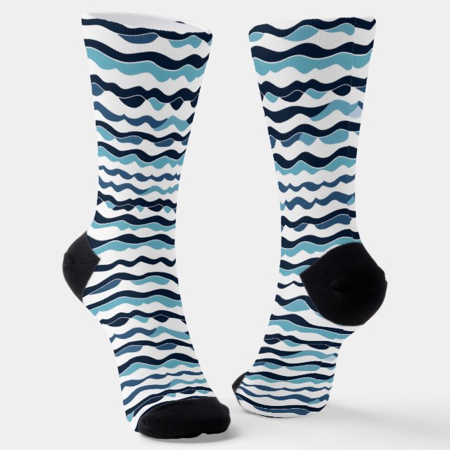 Wave Wavy Pattern Socks (Angled)