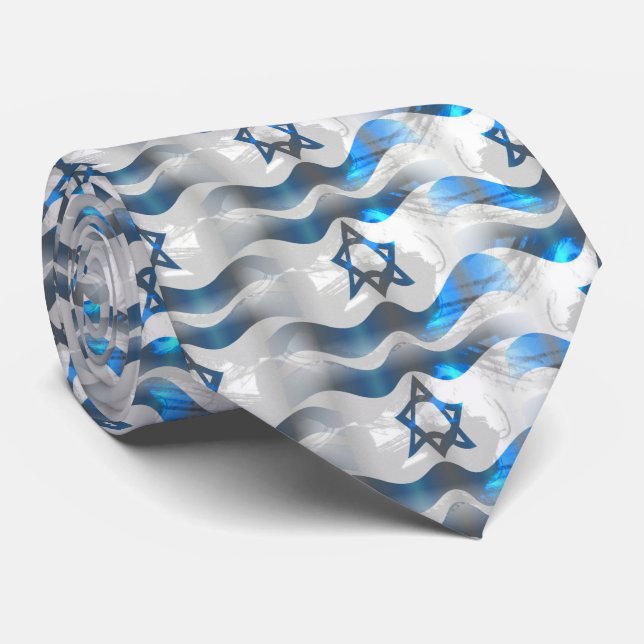 Wave Your Israeli Flag Neck Tie (Rolled)