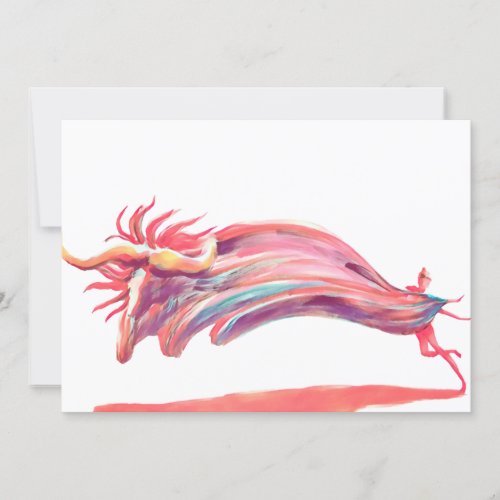Waved Ballet Dancer Pink Art Holiday Card