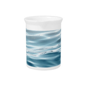Waved blue water drink pitcher