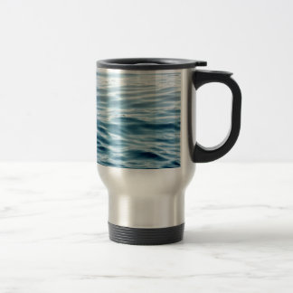 Waved blue water travel mug