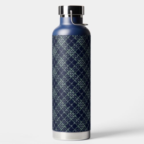 Waved Ouroboros Tartan_Navy Water Bottle