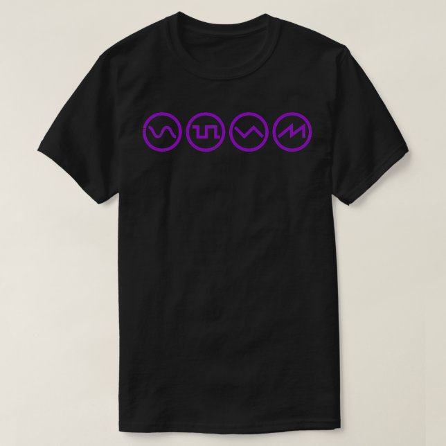 Waveform Techno Synthesizer Synth Analog  T-Shirt (Design Front)