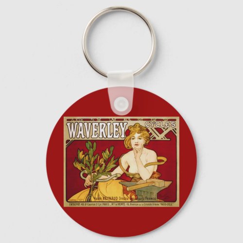 Waverley Cycles _ Art Nouveau _ Alphonse Mucha Keychain