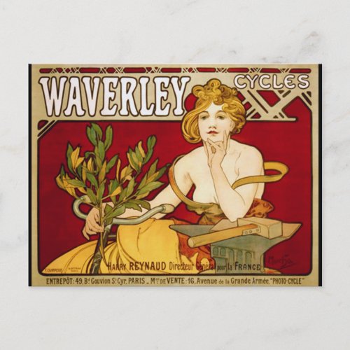 Waverley Cycles _ Art Nouveau _ Alphonse Mucha Postcard