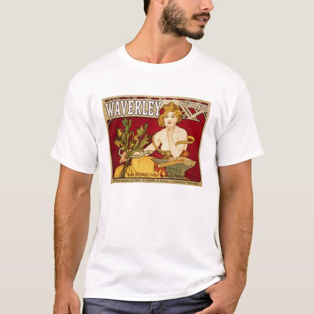 Waverley Cycles - Art Nouveau - Alphonse Mucha T-Shirt (Front)