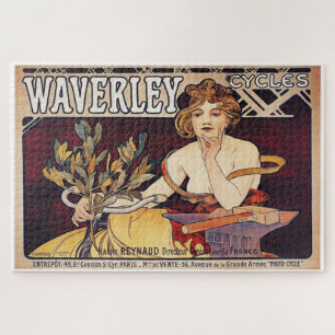 Waverley Cycles by Alphonse Mucha Jigsaw Puzzle