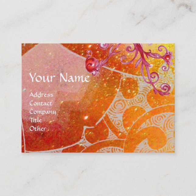 WAVES 2,bright  vibrant yellow brown purple blue Business Card (Front)
