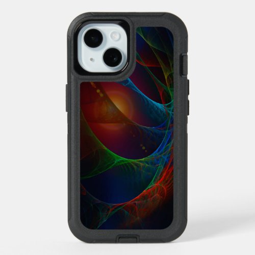 Waves Abstract Flame Fractal 3D iPhone 15 Case