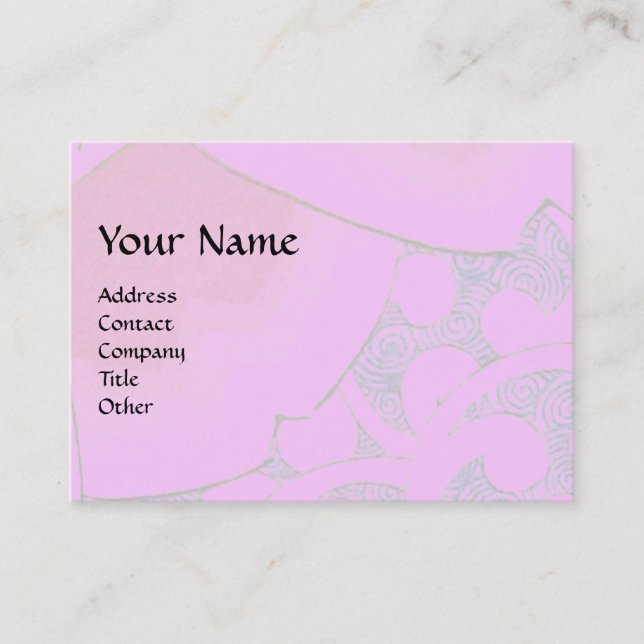 WAVES Abstract Geometric Pink Lilac Blue Swirls Business Card (Front)