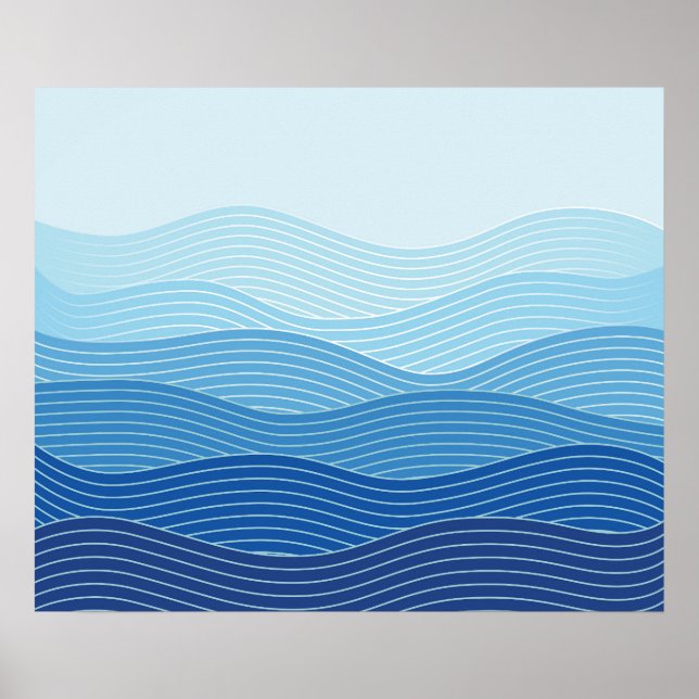 Waves Abstract Minimalist Composition Poster (Front)