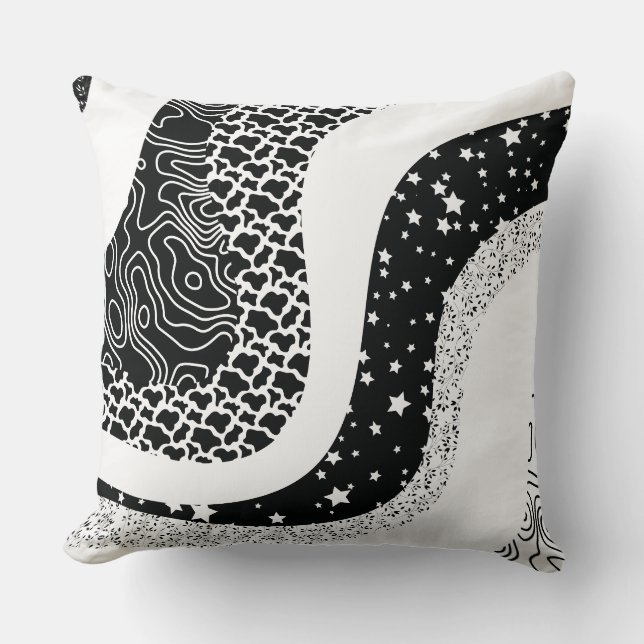 Waves abstract pattern throw pillow (Front)