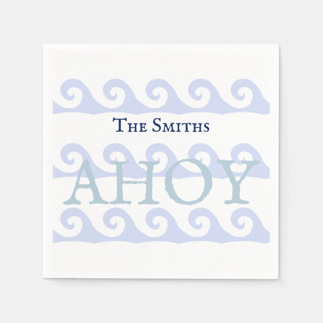 Waves Ahoy Custom Napkins (Front)