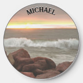 Waves and Boulders 0893 Wireless Charger (Front)