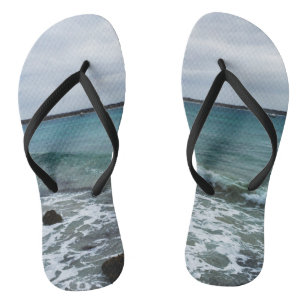 Waves And Fishing Boats On The Ocean, Flip Flops