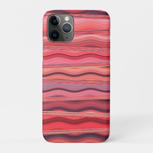 waves and lines design in pink iPhone 11 pro case