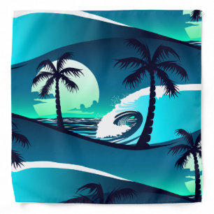 Waves and palm trees bandana