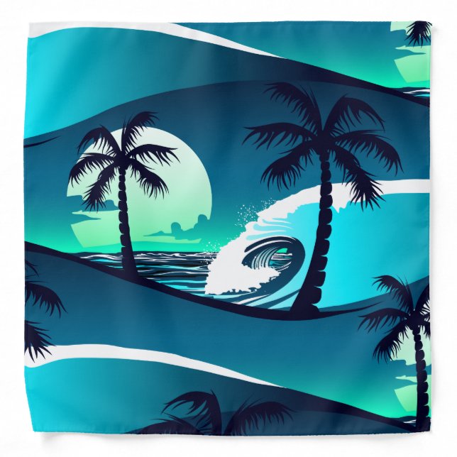 Waves and palm trees bandana (Front)