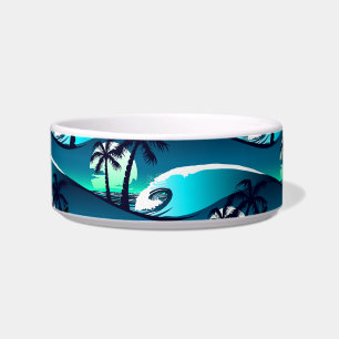 Waves and palm trees bowl