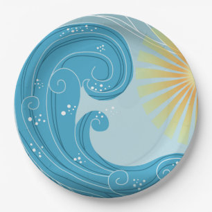 Waves and Sunshine Paper Plates