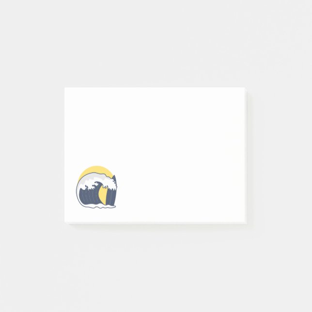 Waves and surf board  post-it notes (Front)