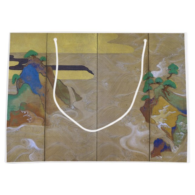 Waves at Matsushima (Left), Tawaraya Sotatsu Large Gift Bag (Front)