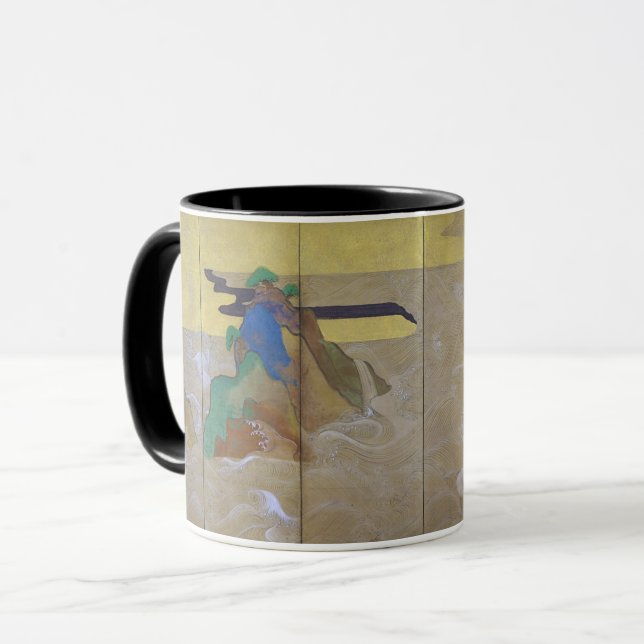 Waves at Matsushima (Left), Tawaraya Sotatsu Mug (Front Left)