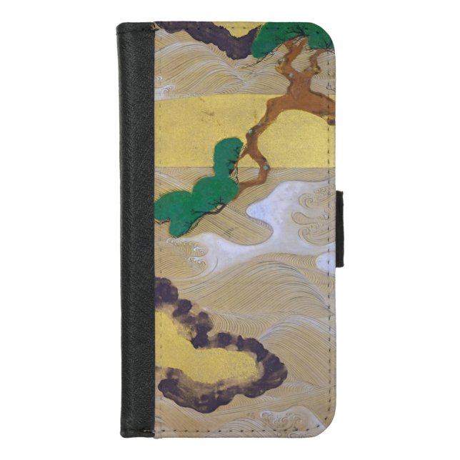 Waves at Matsushima (Right), Tawaraya Sotatsu iPhone Wallet Case (Front)