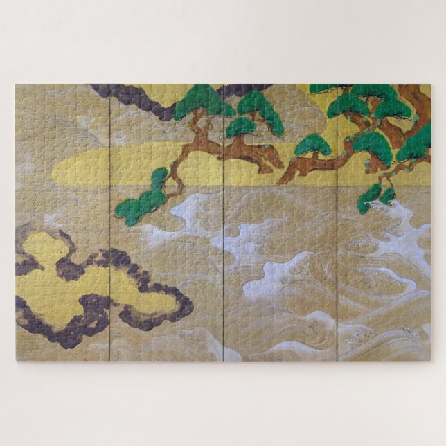 Waves at Matsushima (Right), Tawaraya Sotatsu Jigsaw Puzzle (Horizontal)