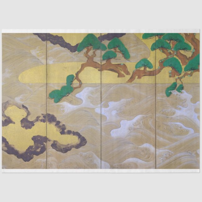 Waves at Matsushima (Right), Tawaraya Sotatsu Tissue Paper (Front)
