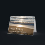 Waves at Sunset Beach Brother Birthday Card<br><div class="desc">Birthday card for brother with a beautiful photo of the waves crashing on the beach at sunset and thoughtful verse.</div>