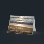 Waves at Sunset Beach Granddaughter Birthday Card<br><div class="desc">Birthday card for granddaughter with a beautiful photo of the waves crashing on the beach at sunset and thoughtful verse.</div>
