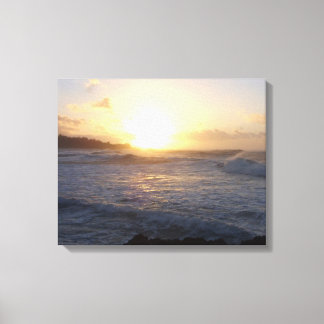 Waves at Sunset Canvas Print