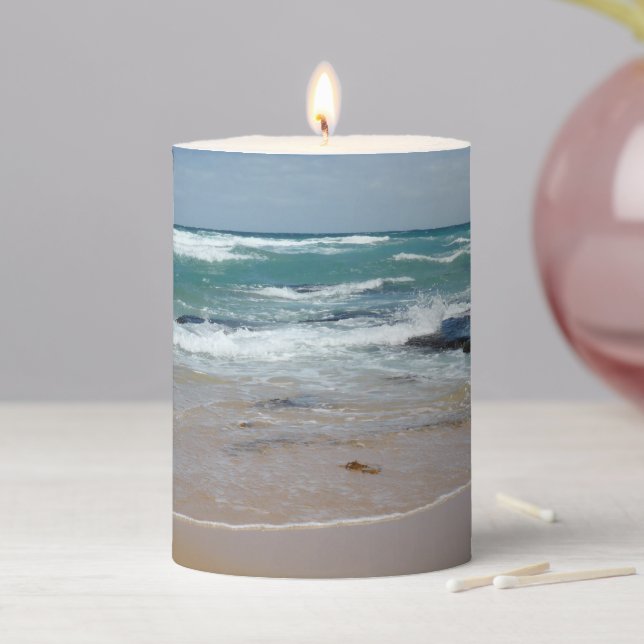 Waves Beach Pillar Candle (In Situ)